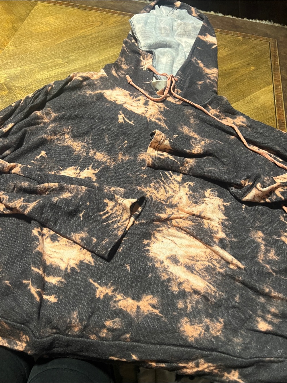 Ginger G Black + Peach Tie-Dye Hoodie